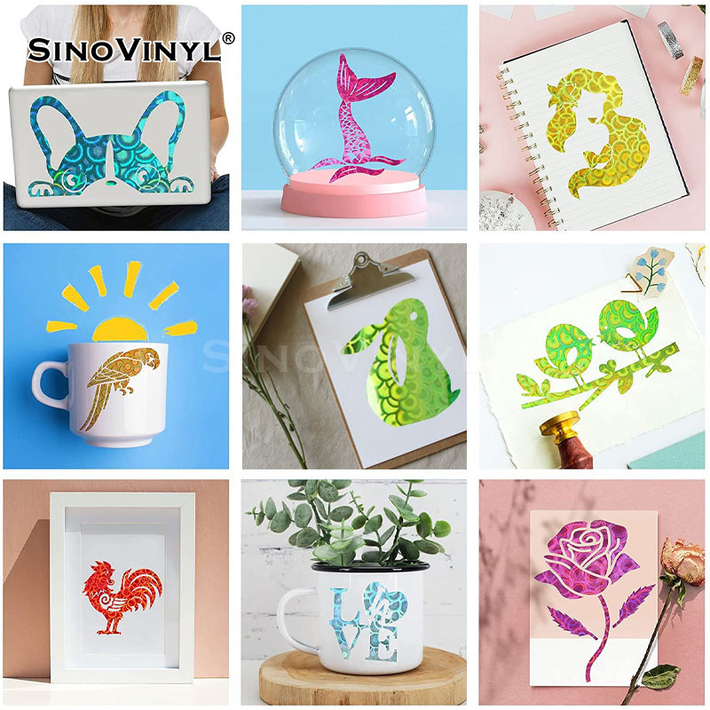 DIY arte láser burbuja letras película taza DIY colorido decorativo etiqueta engomada del cuerpo del coche adhesivo pegatina instantánea
