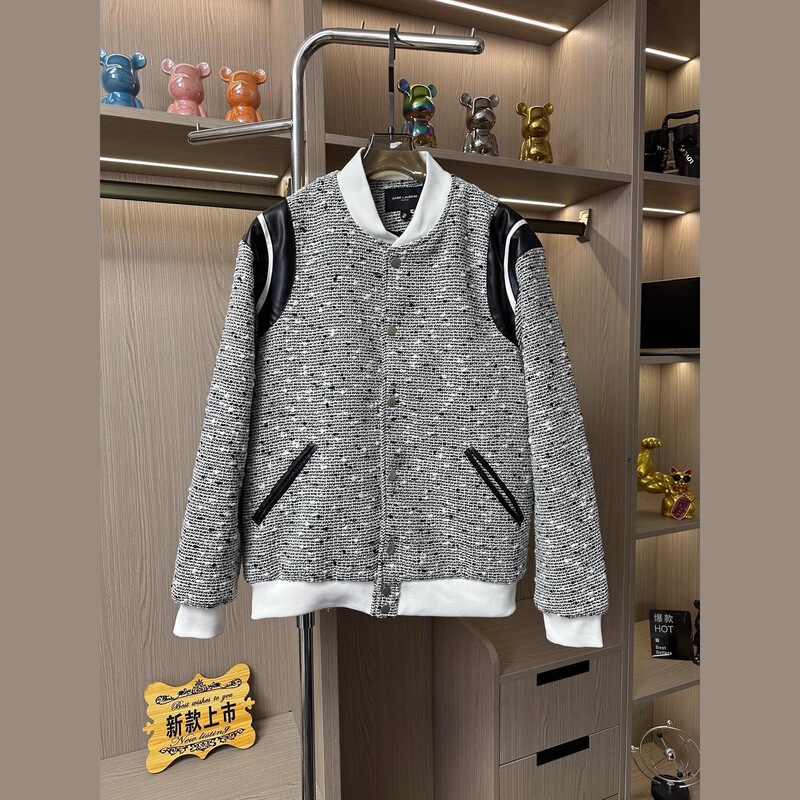 网红小香风外套男女春季刺绣波点编织棒球服情侣款慵懒风上衣|undefined