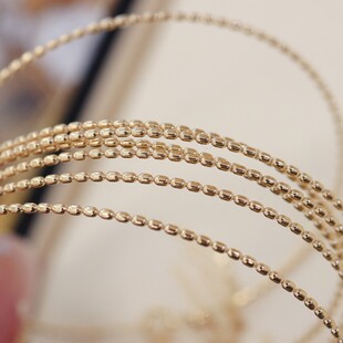 18K Gold Finished Product, Bean Chain, Thick Japanese Imported Hand Ring, Pull-Out Adjustment