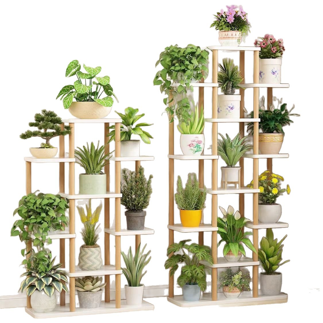 Estante de flores, plantas suculentas de radix verde, estante de almacenamiento de lujo ligero, estante de piso interior, estante de maceta de flores de balcón simple multicapa