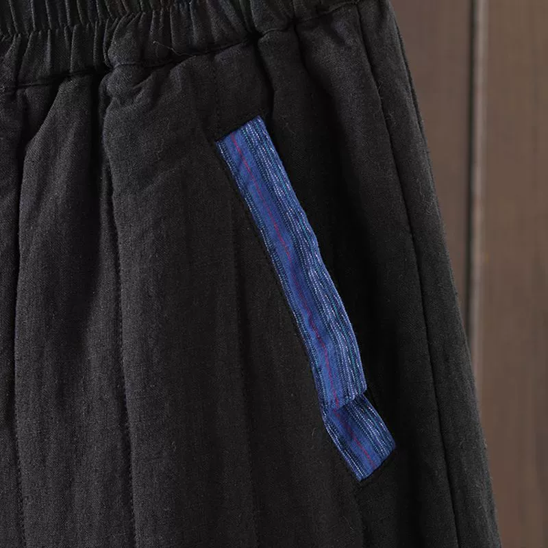 Retro quilted winter keep warm trousers, loose fit, increased thickness, Amazon