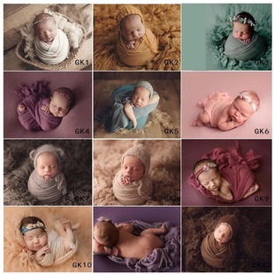 Newborn wrinkled photography wrap full moon baby bubble gauze wrap hundred days baby stretch cloth photo props