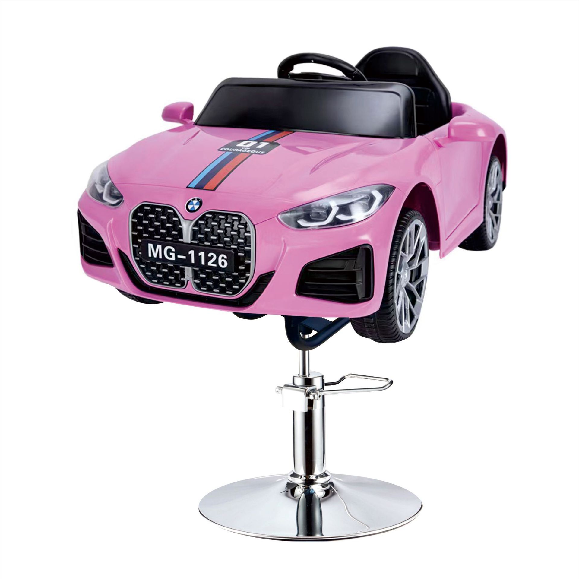 Asiento de peluquería eléctrico para niños, silla de peluquería para automóvil, silla giratoria elevadora, música, salón de peluquería para niños, silla de corte para niños image 38