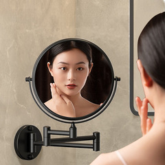 免打孔化妝鏡伸縮鏡旋轉可放大拉伸浴室衛生間壁掛酒店摺疊美容鏡