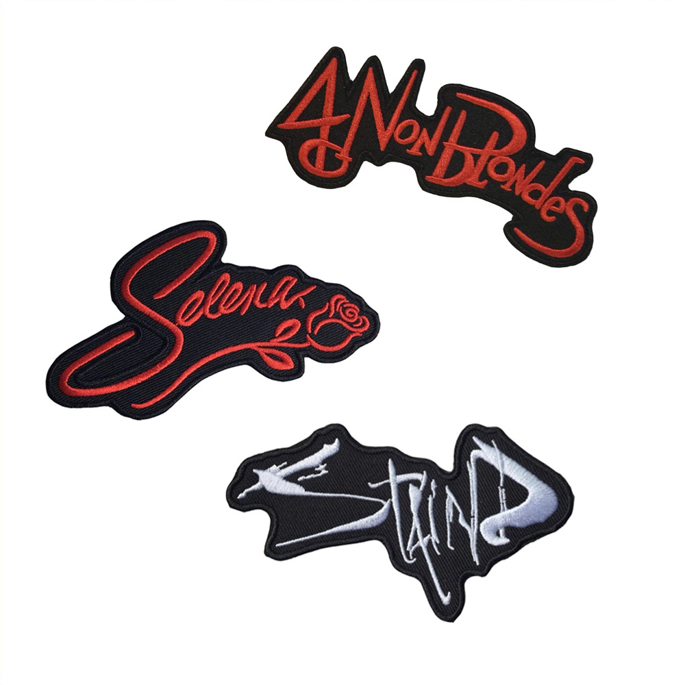 ebay亚马逊热销货源现货刺绣布贴个性英文字母徽章士气章背胶补丁