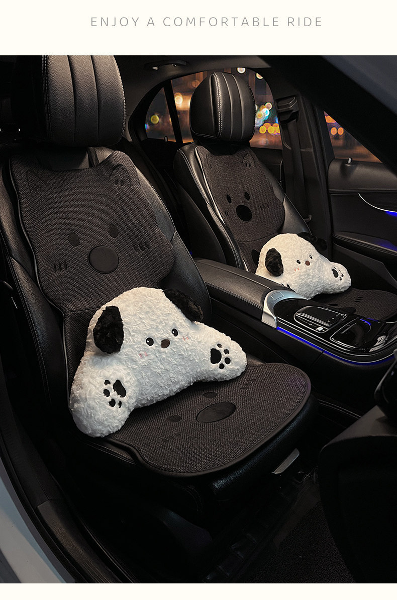 Car Seat Cushion for All Seasons 2026 New Cartoon Cute West Highland Linen Breathable Car Seat Cover