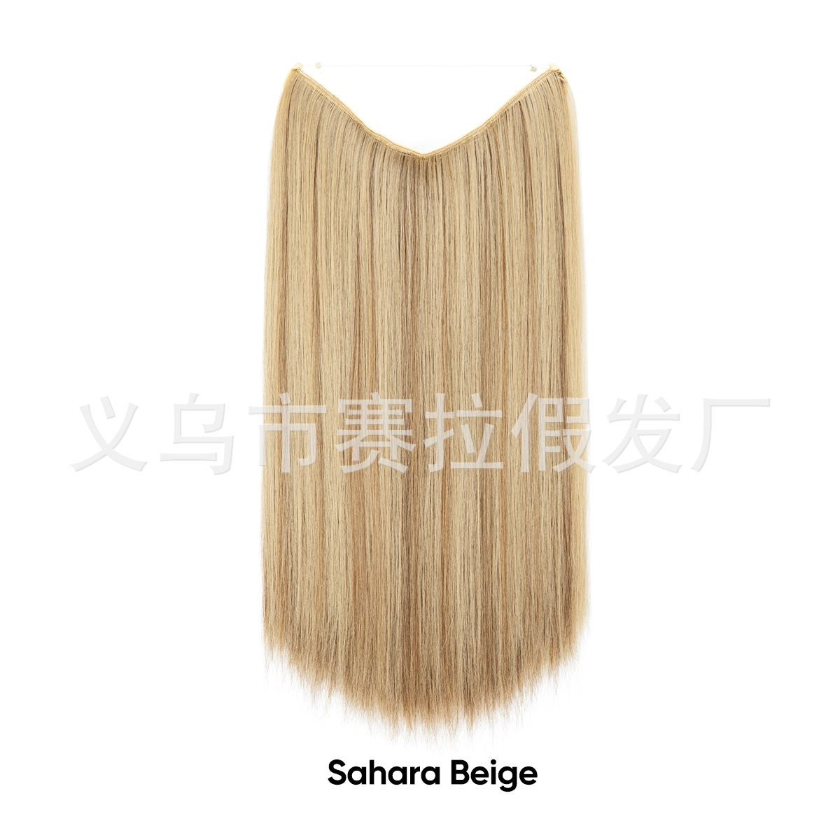 Extensión de Cabello Invisible Largo de Fibra de Alta Temperatura, Ajustable y Sin Costuras