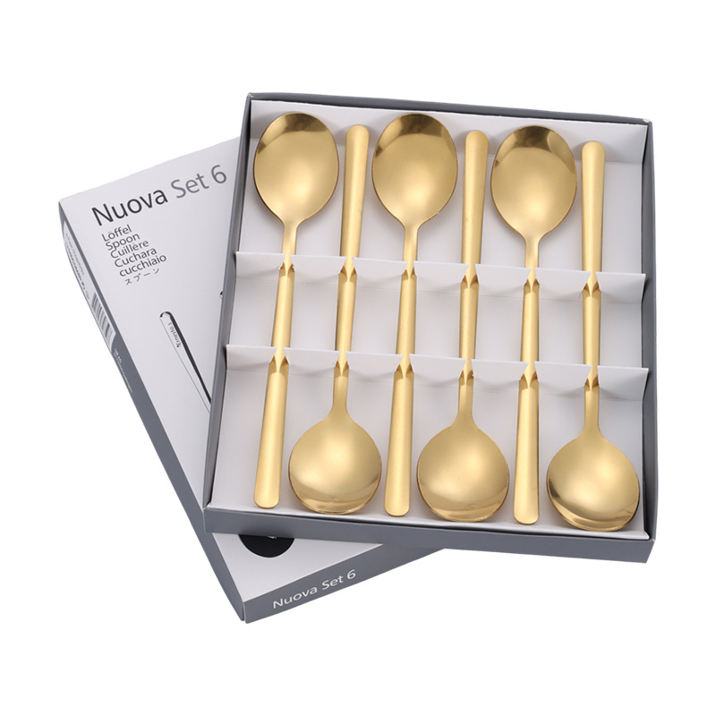 골드-6 조각 선물 상자 숟가락