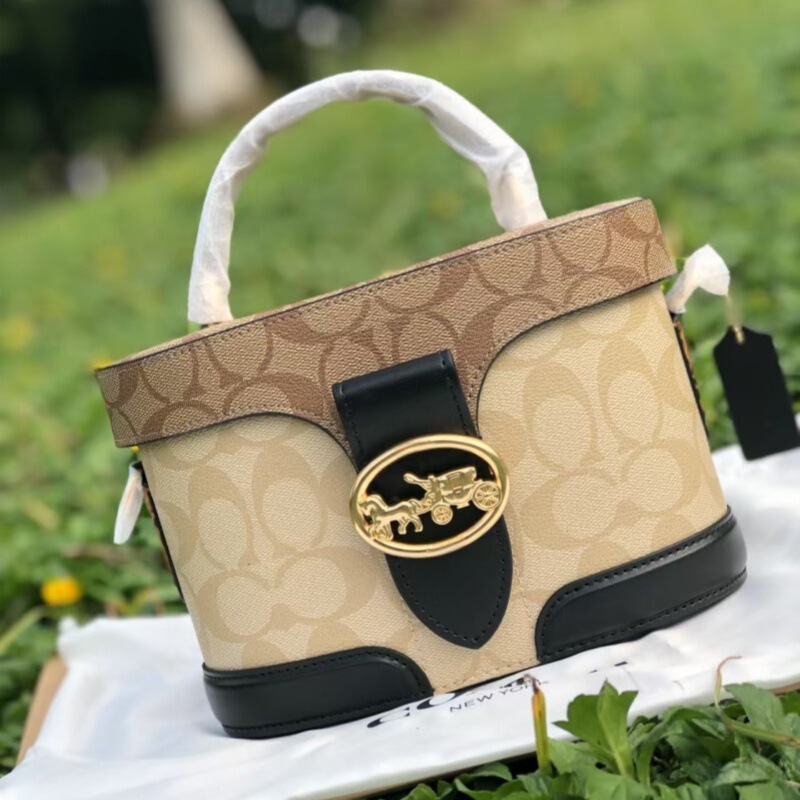 C family fashion big women's bag Georgie old flower box bag portable color matching diagonal flip cosmetic bag