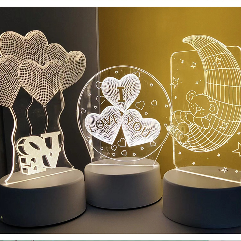 LED创意台灯摆件儿童玩具礼品生日礼物床头亚克力3D小夜灯定制