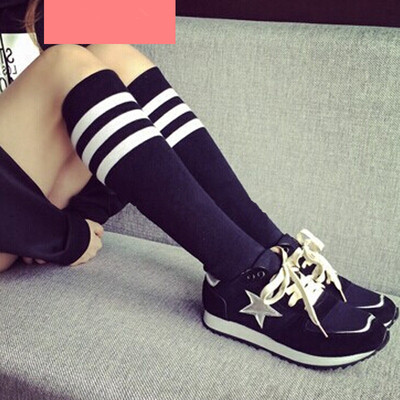 6301 中筒高筒学生长袜女 三条杠条纹款学院风吸汗袜子批发美腿T