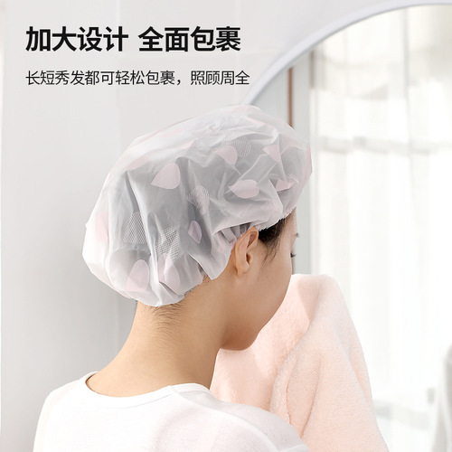 FaSoLa home bathroom shower waterproof shower cap kitchen oil fume-proof housework cleaning dust-proof thickened EVA hat