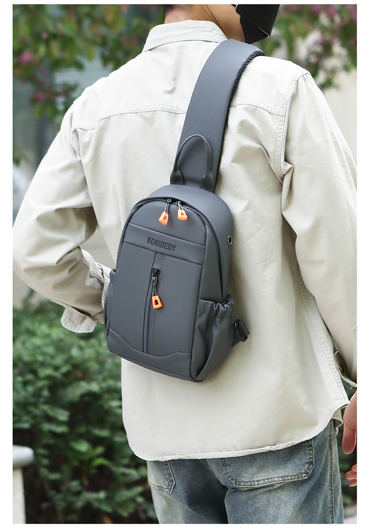 Business bag, multi-functional men's bag, trendy brand men's chest bag, water-resistant crossbody bag, casual single-shoulder backpack, fashionable cross-border undefined