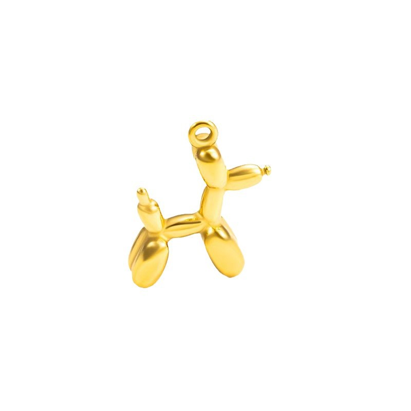 Collana hip hop con ciondolo a forma di cane 3D con palloncino carino e cucciolo in acciaio al titanio Yilu You_voghion.com
