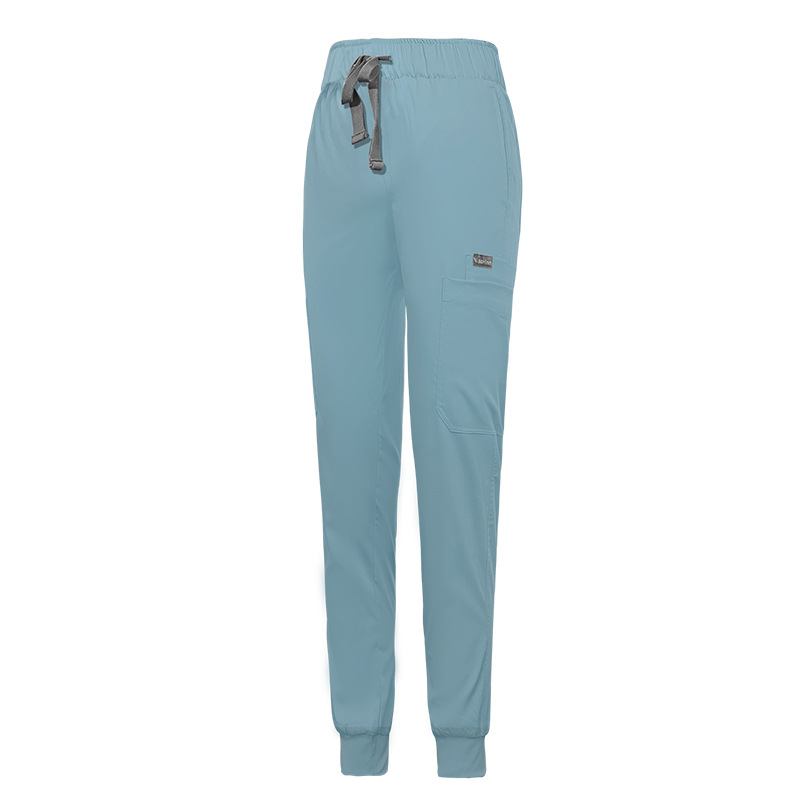 blue elastic nurse uniform