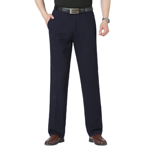 Mid-aged men's casual pants, 40-50 years old, middle-aged and elderly men's pure cotton pants, father's outfit, thin, loose, light business