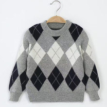 儿童毛衣套头圆领男女羊绒衫秋冬新款韩版加厚保暖学生打底衫