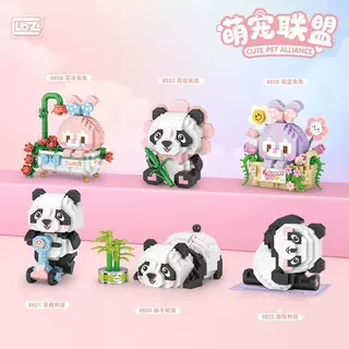 LOZ8801萌宠联盟熊猫积木微颗粒拼装积木女孩玩具儿童玩具批发