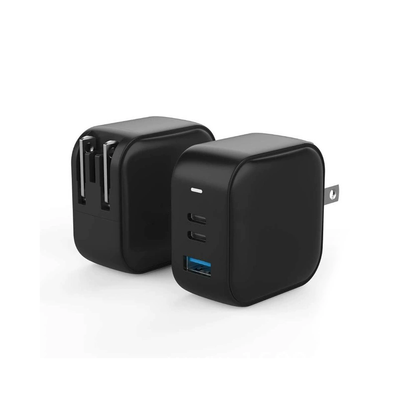 Зарядное устройство US стандарт 65W PD, 2C1A двойной PD, быстрая зарядка Type-C, PD блок питания с флеш-зарядкой, многофункциональное, для ноутбука, умная быстрая зарядка