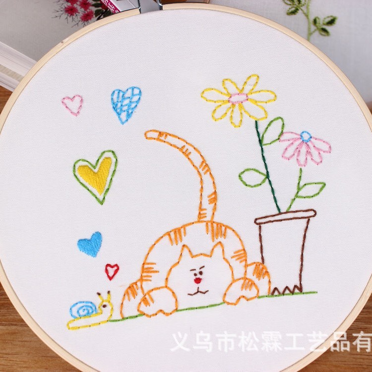 DIY manual bordado kit material paquete europeo de dibujos animados animal principiante kindergarten formación enseñanza