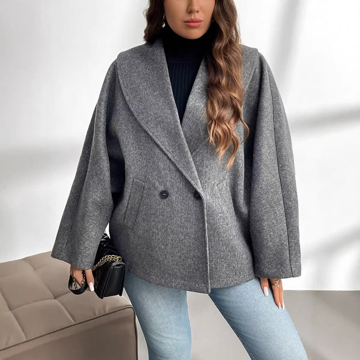 2026 Fall/Winter Woolen Coat Fashion Temperament Versatile Jacket Commuter Long Top Wholesale_ecoleips.com