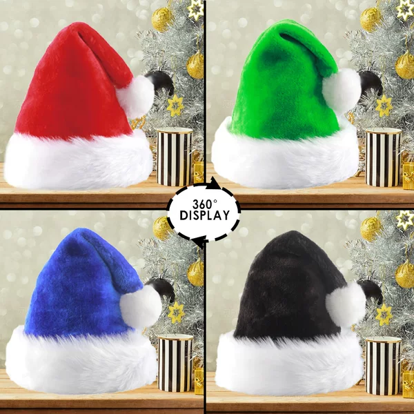 Christmas Hat Santa Hat for Adults and Kids Unisex Xmas Hat