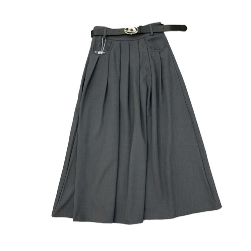 Women's Spring and Autumn High-Waisted Skimming A-Line Long Dress with Trousers, Giving a Sense of Elegance