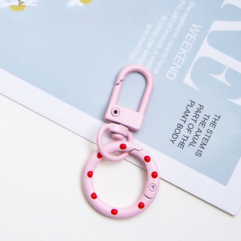 [Pink] Door buckle + polka dot spring buckle