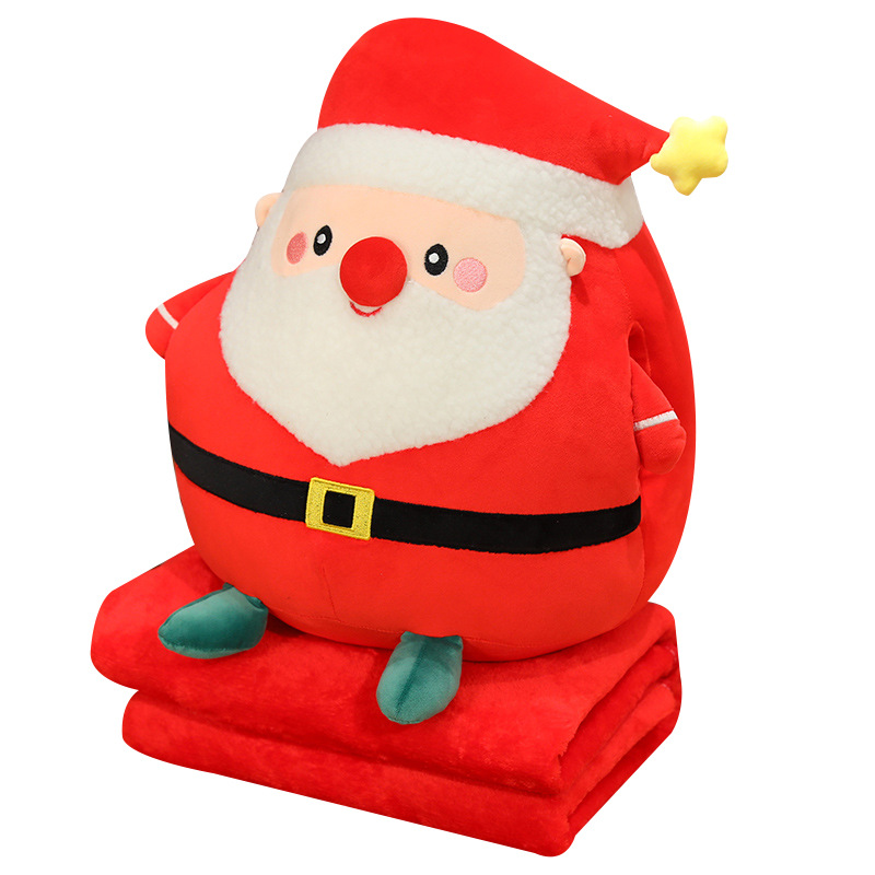 Regalos de Navidad Santa Claus alce mano cubierta mantas de aire acondicionado 3 en 1 almohada caliente para cojín de automóvil lote