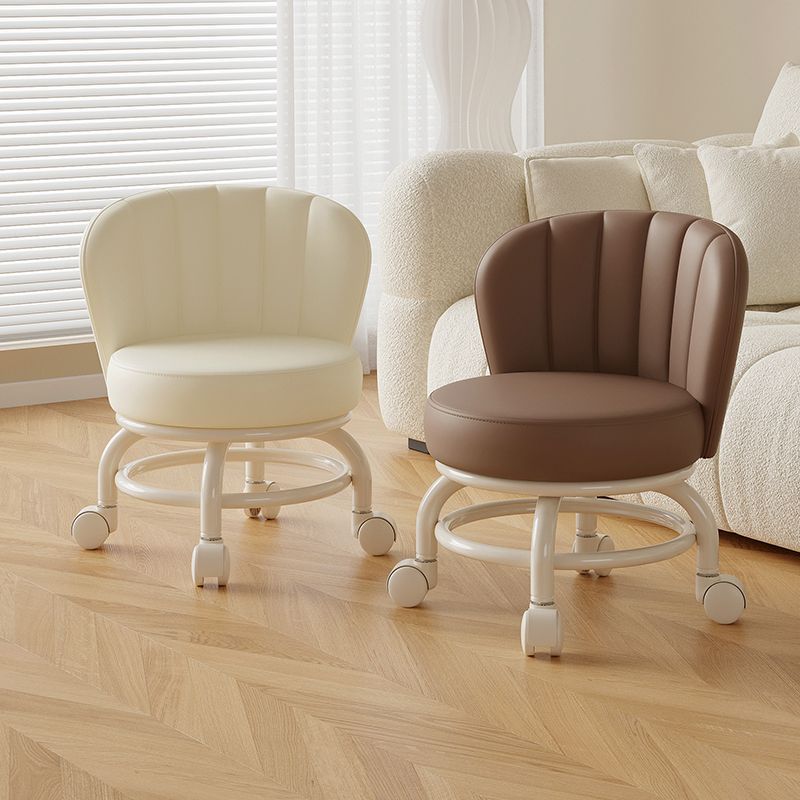 Rueda universal móvil taburete pequeño para niños con taburete giratorio con respaldo para bebés con artefacto para bebés, polea baja, banco silencioso