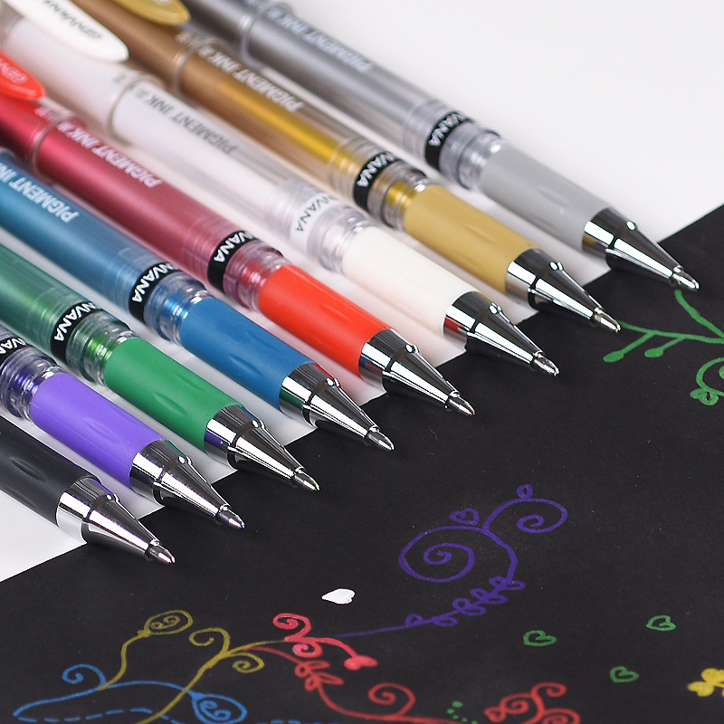 Factory direct supply Jin Wannian 1337 hand-painted high-gloss 1.0 bullet core 8-color hand account graffiti gel pen