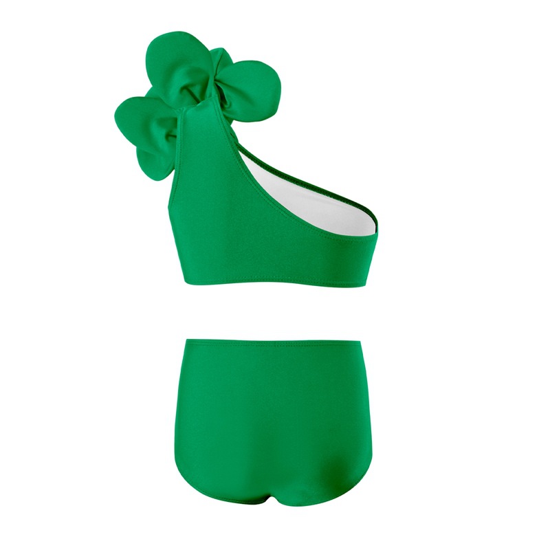 Girl's Solid Color Split Swimsuit Kids Swimwear display picture 6