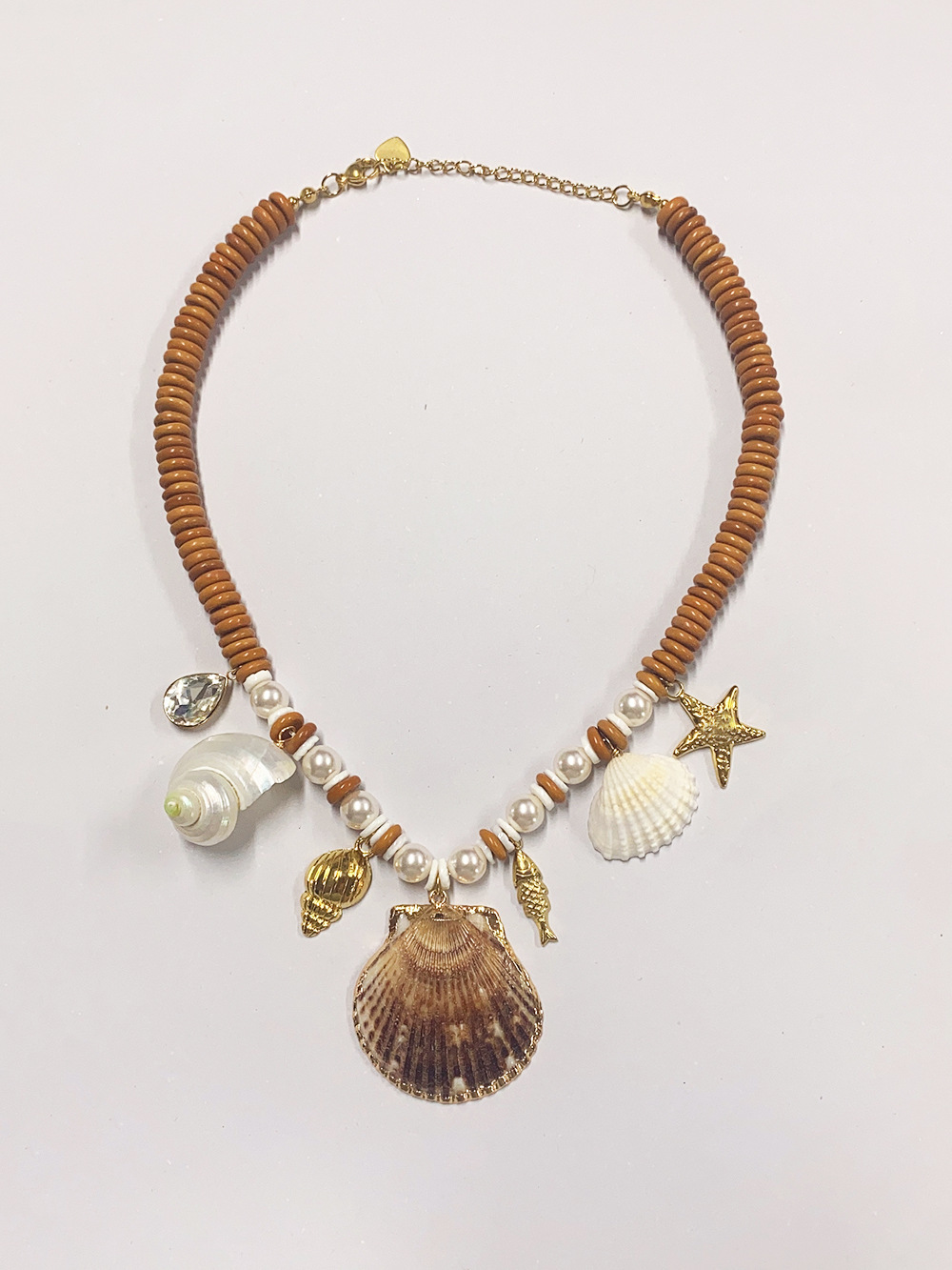 Travel, Street Occasion Wholesale Jewelry Exaggerated Marine Style Shell Fish Titanium Steel Necklace