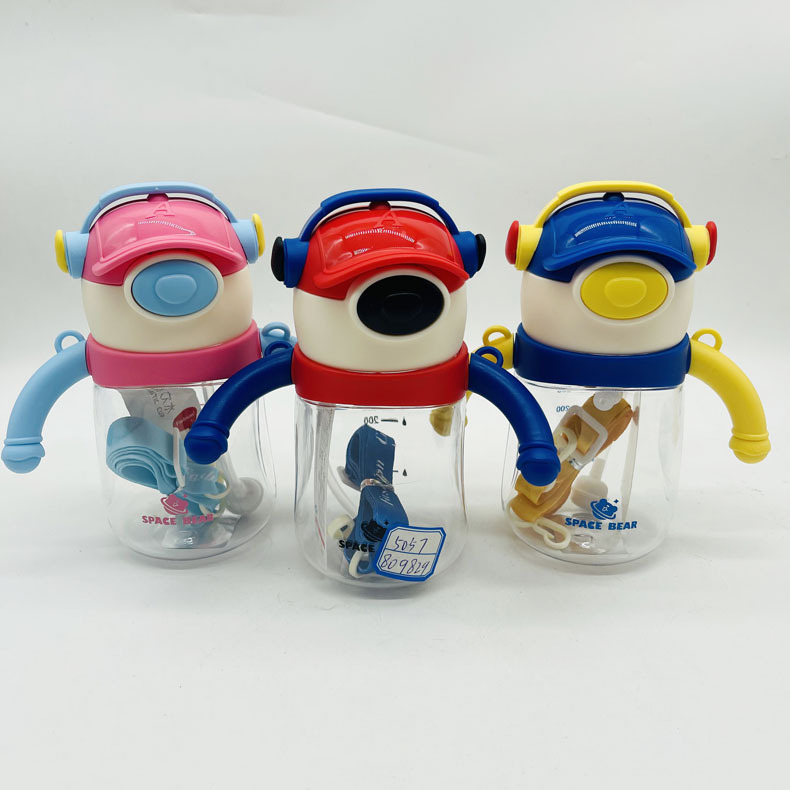 Baijia taza de plástico Linda taza de dibujos animados robot taza de beber diversión taza de beber para niños taza de beber para bebés taza de la manija