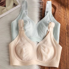 薄款无痕大胸显小内衣女夏季收副乳提拉防下垂无钢圈大码文胸罩