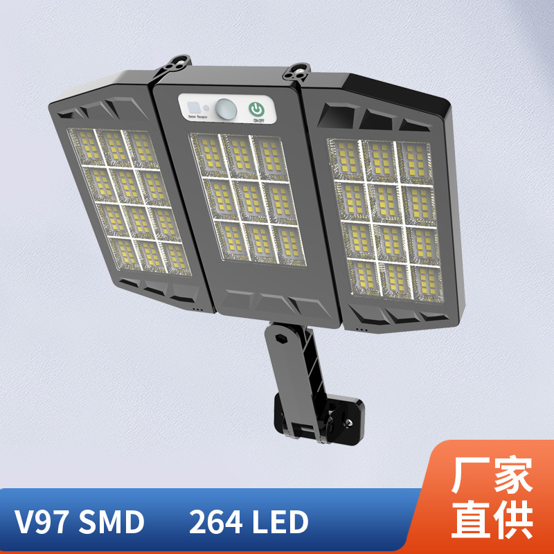 Procesamiento de luz de calle de inducción solar personalizada iluminación plegable de pared al aire libre luz de jardín de control remoto LED transfronteriza