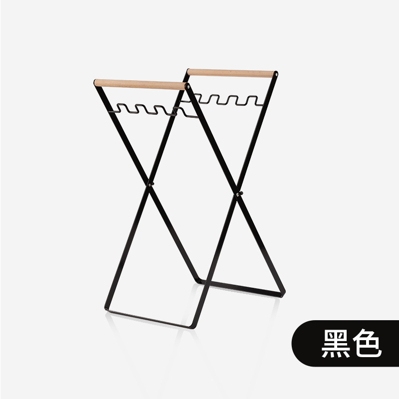 Outdoor Camping Folding Garbage Rack Storage Rack Household Kitchen Metal Garbage Bin Garbage Bag Bracket Grill Bracket