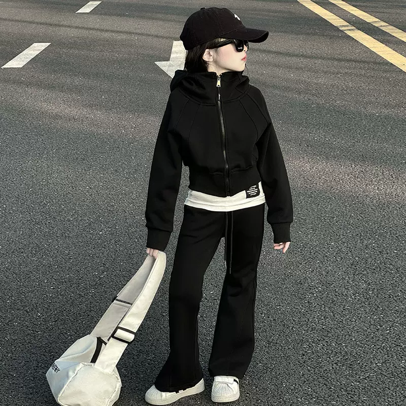 女童春装休闲两件套2025新款中大童洋气时髦运动套装儿童春季衣服