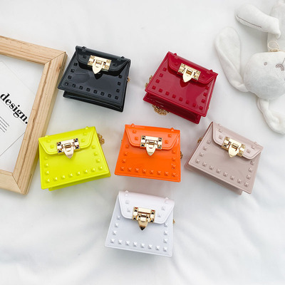 Korean Edition girl Inclined shoulder bag fashion children One shoulder Accessories Mini baby coin purse princess chain Small satchel