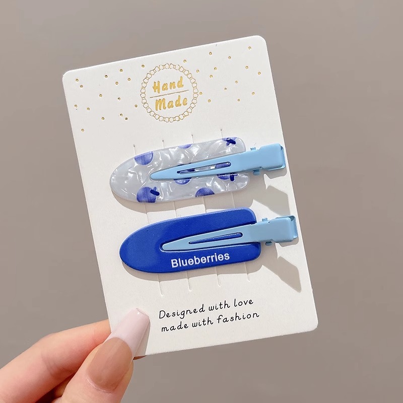 Clip de pelo de verano colorido lindo sin marcas clip de pelo de laterales mujeres frente clip de pelo de boca de pato clip de pelo de niños toque de pelo