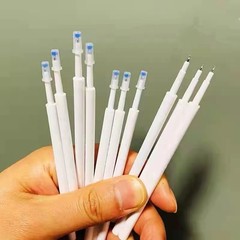 學生用按動筆芯ST頭針管無印風黑色碳素中性水筆芯0.5mm