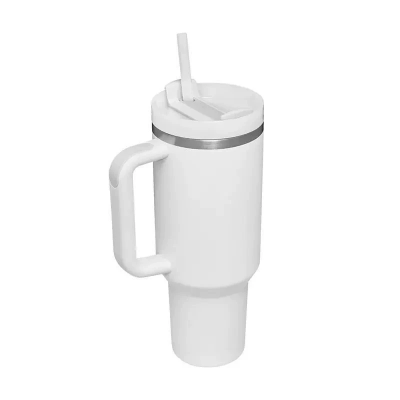Двухслойная стеклянная кружка для чая, 40 oz (1200 мл), утолщённая, с крышкой и трубочкой