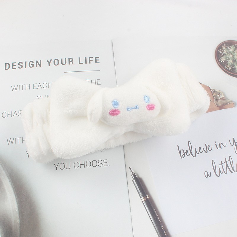 Nuevos dibujos animados tela de tela correa de pelo al por mayor extraña peluche lavado facial maquillaje de tela de tela de tela de banda de mariposa final de cabello de chicas