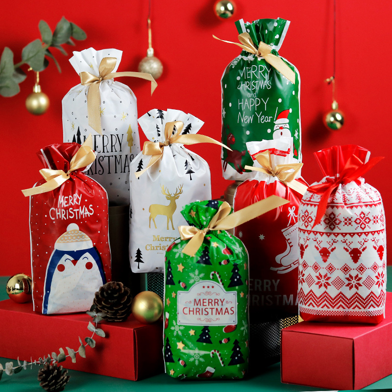 万圣节糖果包装袋圣诞节雪花酥饼干袋牛轧糖抽绳束口袋厂家直销