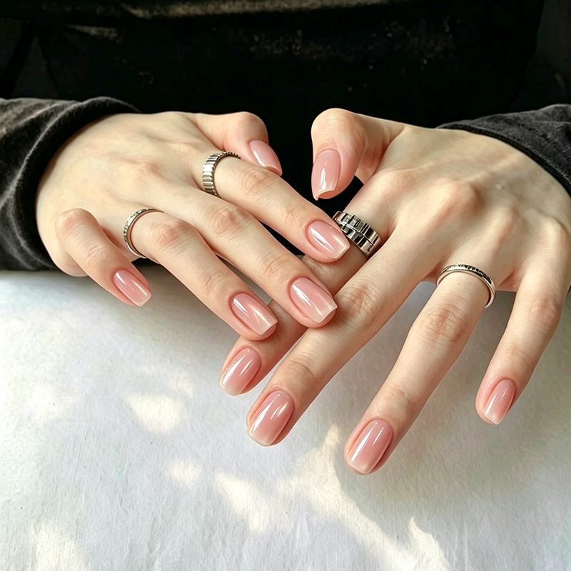 Handmade press-on nails, pure handmade high-end nail art wholesale, plain color nail patches, nude color fake nails, cat-eye nail patches Handmade press-on nails, pure handmade high-end nail art wholesale, plain color nail patches, nude color fake nails, cat-eye nail patches