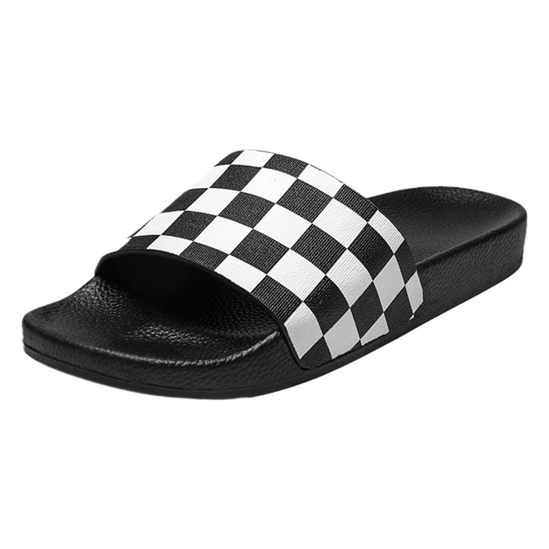 Verano al aire libre desgaste de los hombres transfronterizos de fondo suave caída sensación más tamaño deportes ocio al aire libre de una sola palabra de tablero de damas sandalias a cuadros