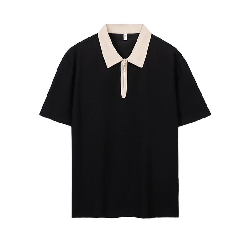 Semia cremallera color poliéster algodón empresa ropa de trabajo ropa deportiva con solapa camiseta de polo de manga corta personalizada