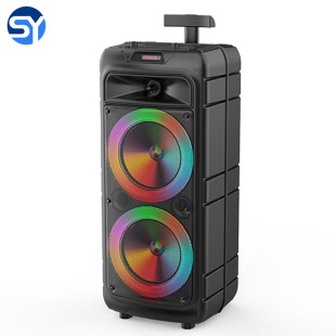 ZQS8211双8寸带显示屏蓝牙音响双喇叭重低音蓝牙音箱户外拉杆音响-阿里巴巴