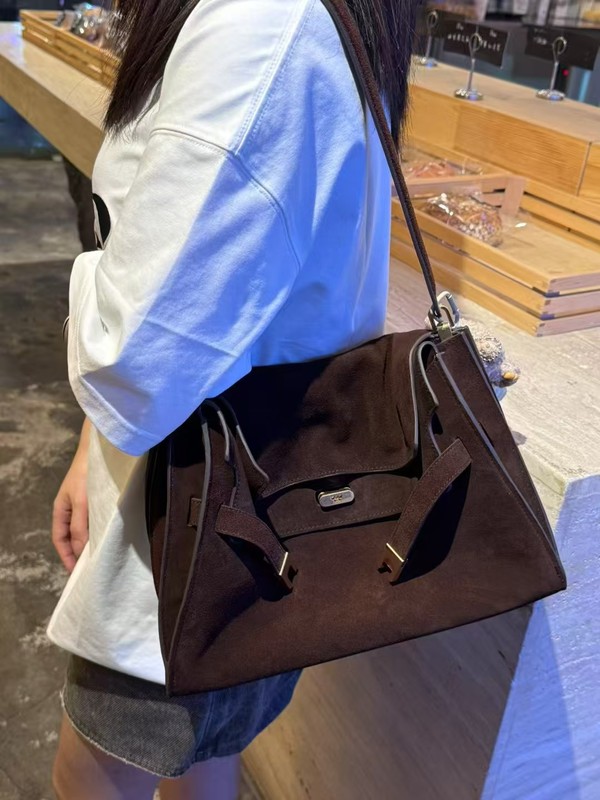 包包女2025早秋新款高级感腋下包大容量麂皮软牛皮通勤托特包静奢|undefined