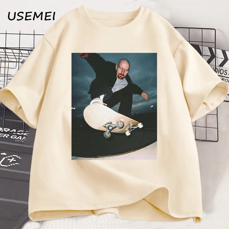 Heisenberg Graphic Print Men's and Women's Breaking Poison T-shirt T-shirt Men's Age Skating White Universal T90 Walter